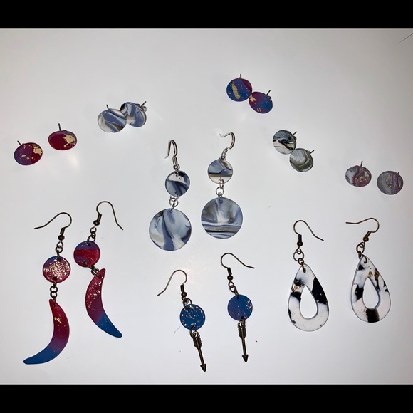 Handmade clay polymer earrings - Picture 1 of 6